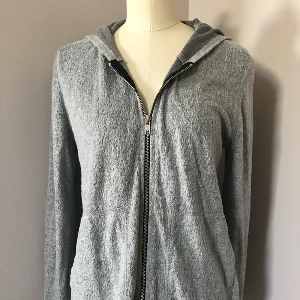 Jude Gray Zip Up Hooded Sweatshirt Size S